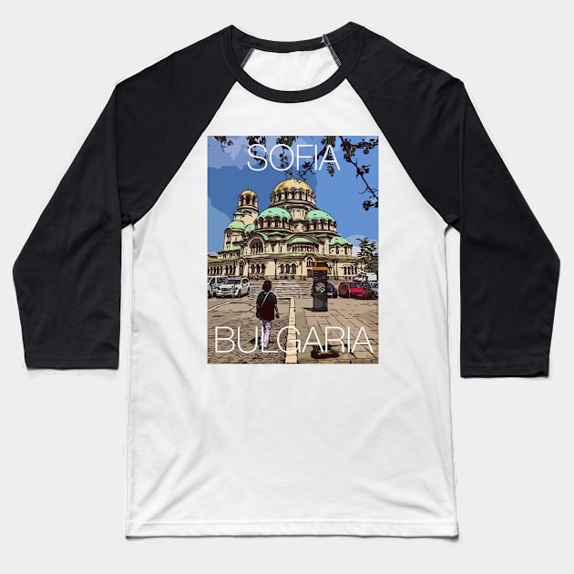 Sofia Bulgaria Baseball T-Shirt by WelshDesigns